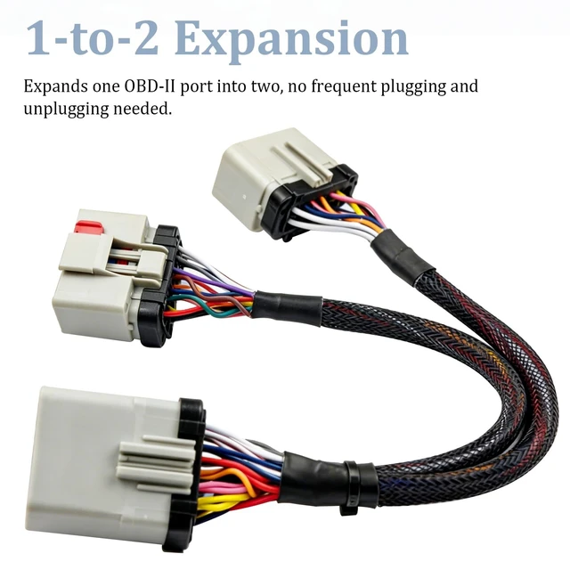 Alt view image 4 of 5 - RP1226 14Pin Male to Female Y Splitter Cable for Heavy Duty Truck ELD & Diagnostic Tool Simultaneous Connection