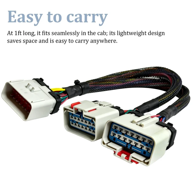 Alt view image 3 of 5 - RP1226 14Pin Male to Female Y Splitter Cable for Heavy Duty Truck ELD & Diagnostic Tool Simultaneous Connection