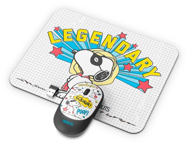 Main image of SOAR Peanuts Snoopy Mouse and Mouse Pad Combo, Snoopy and Woodstock Hug - Red