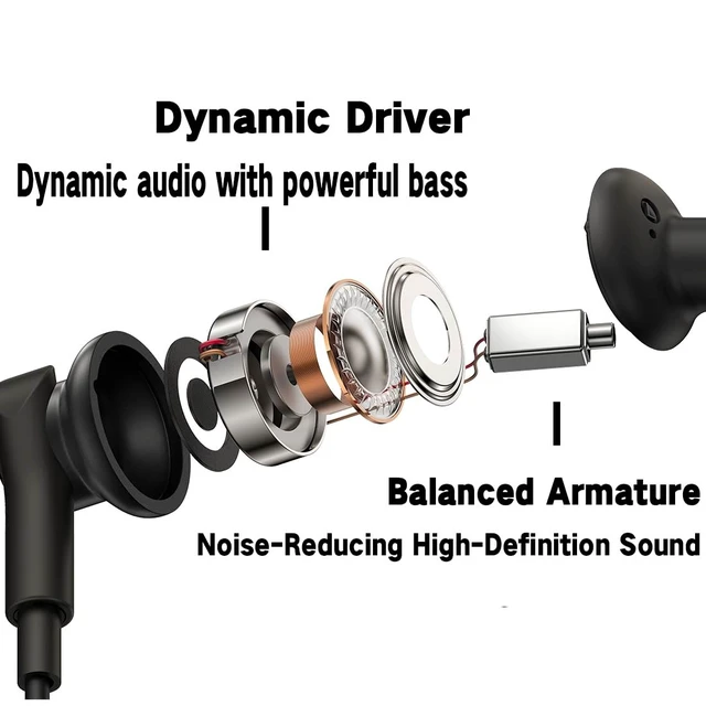 Alt view image 2 of 5 - Wired Earphones Immersive Bass Noise Cancellation In-Ear 4-driver Headphone