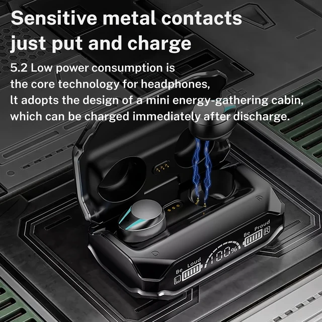 Alt view image 5 of 5 - CGWSHZGD Wireless Earbuds Bluetooth 5.4, 25H Total Playtime with LED Display Case, Deep Bass Stereo, Touch Control, IPX5 Waterproof Earbuds Compatible with iOS and Android