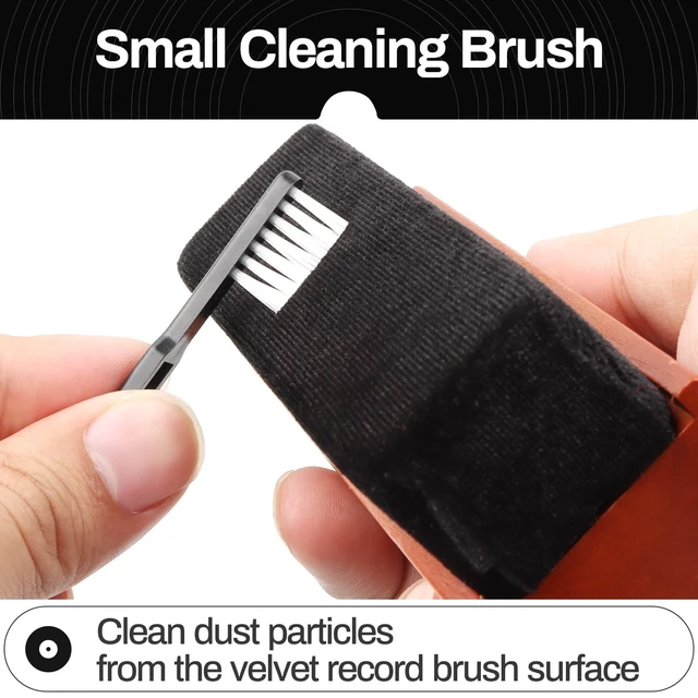 Alt view image 5 of 5 - Vinyl Record Cleaning Kit Cleaner Player Cleaning Accessories Album Care Velvet Anti Static Carbon Fiber Stylus Brush Rubber Blower Record Mitts Storage Bag (7-in-1 Vinyl Record Cleaning Kit)