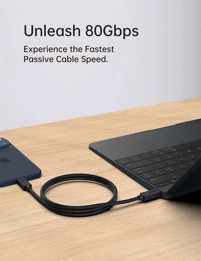 Alt view image 2 of 5 - INGOX Thunderbolt 5 Cable 1m, 80Gbps USB4 V2.0, 240W PD Charging
