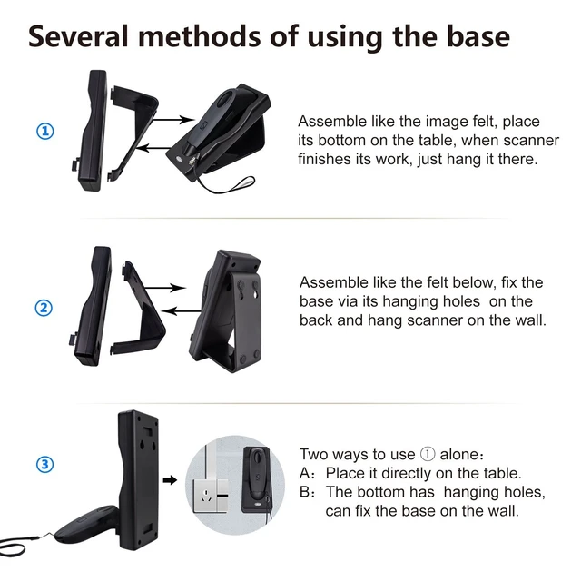 Alt view image 3 of 5 - 2D Bluetooth Barcode Scanner with Charging Base Dual 2.4G Wireless + Bluetooth 1D 2D Barcode Scanner QR PDF417 Data Matrix UPC Rechargeable Bar Code Scanner for Laptops/PC/And