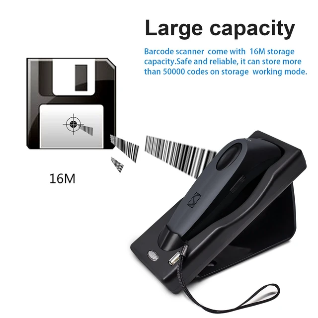 Alt view image 5 of 5 - 2D Bluetooth Barcode Scanner with Charging Base Dual 2.4G Wireless + Bluetooth 1D 2D Barcode Scanner QR PDF417 Data Matrix UPC Rechargeable Bar Code Scanner for Laptops/PC/And