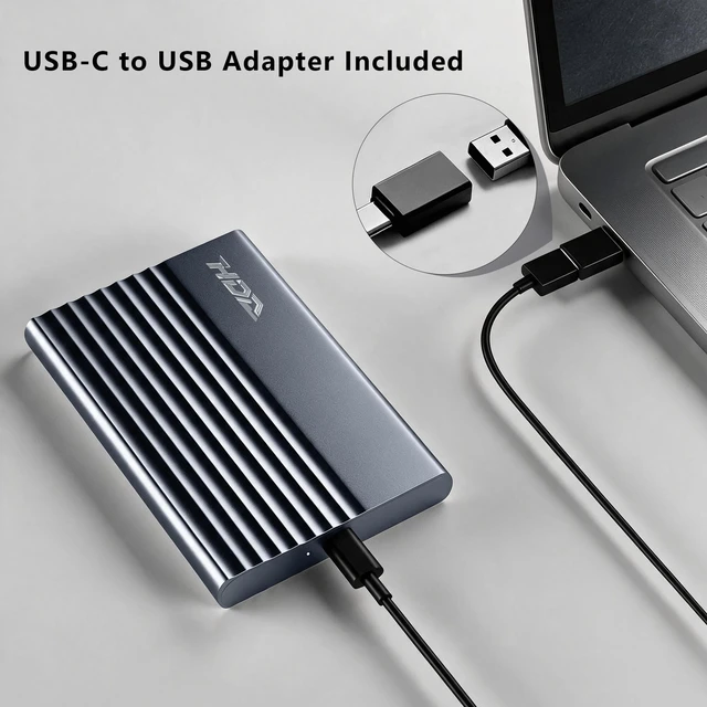 Alt view image 2 of 5 - SHARKSEEK 1TB External Hard Drive,USB 3.0 for PC, Mac, Desktop, Laptop, Smartphone, PS4, Xbox