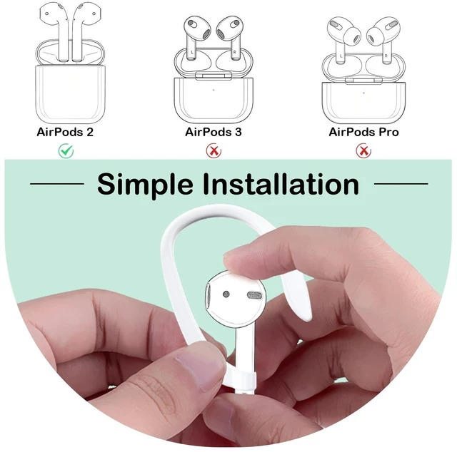 Alt view image 3 of 5 - Ear Hooks with OEM Right Replacement Earbuds A2032 for AirPods 2 (2nd Generation), Single Right Ear Side Only, Compatible with Original AirPods A1938/A1602 Charging Case