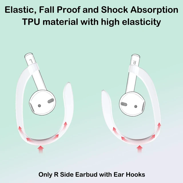 Alt view image 4 of 5 - Ear Hooks with OEM Right Replacement Earbuds A2032 for AirPods 2 (2nd Generation), Single Right Ear Side Only, Compatible with Original AirPods A1938/A1602 Charging Case