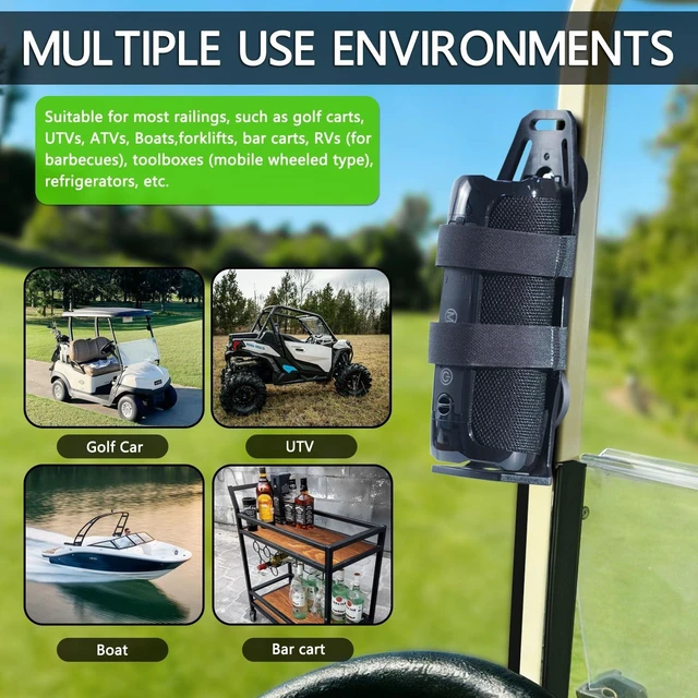 Alt view image 4 of 5 - Van Helga Magnetic Speaker Mount for Golf Cart, Speaker Holder Compatible with JBL Charge 4/5/6 and Flip 5/6/7, Adjustable Strap Portable Speaker Accessory, Golf Cart Accessories