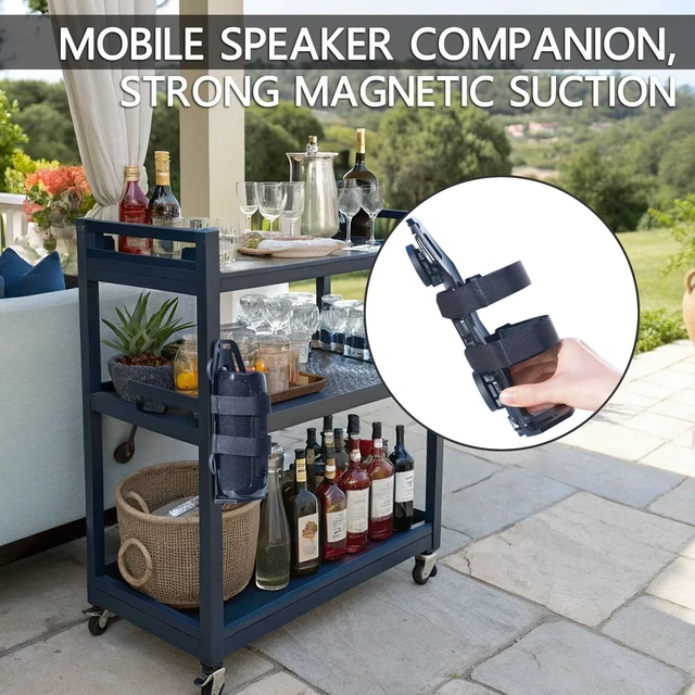 Alt view image 5 of 5 - Van Helga Magnetic Speaker Mount for Golf Cart, Speaker Holder Compatible with JBL Charge 4/5/6 and Flip 5/6/7, Adjustable Strap Portable Speaker Accessory, Golf Cart Accessories