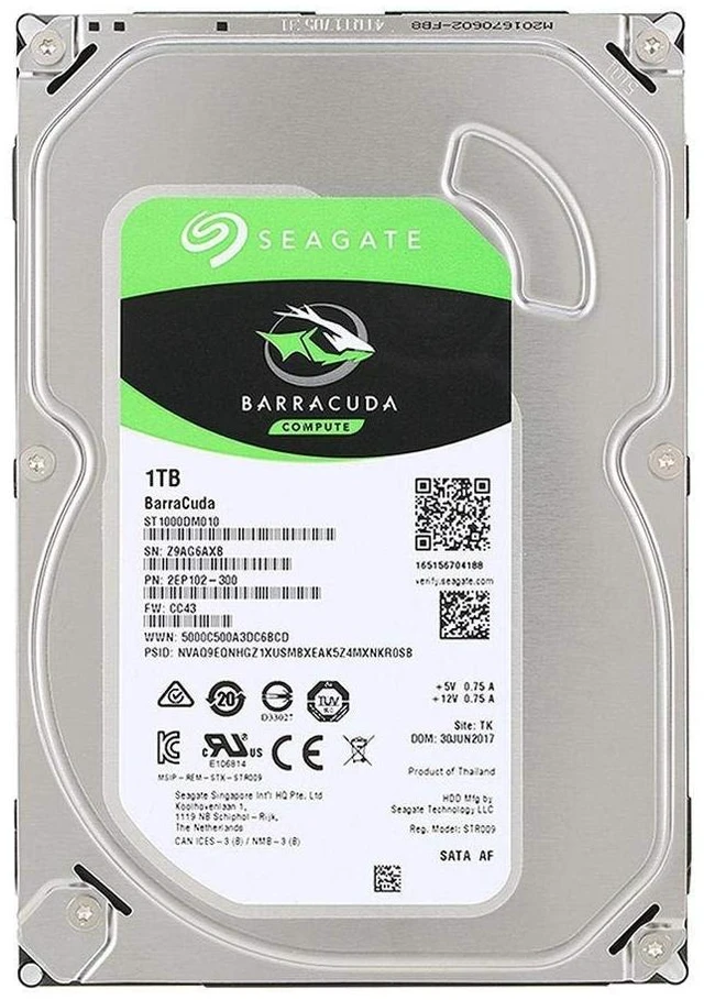 Main image of Seagate 1TB SATA 3.5 BarraCuda SingPk (ST1000DM010)