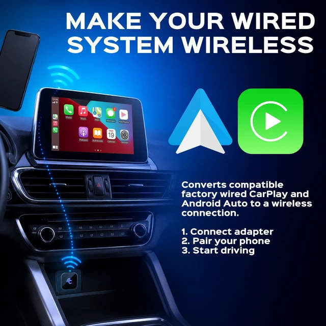 Alt view image 4 of 5 - CreativeAudio CarPlay/Android Auto Wired to Wireless Adapter