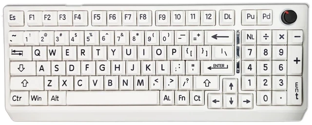 Main image of BLEWAY Large Print Computer Mechanical Keyboard ^^ High Contrast Black and White Keys ^^ Visually Impaired ^^ Makes Typing Easy