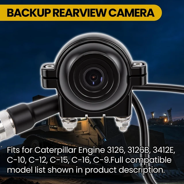 Alt view image 3 of 5 - Fetusi Backup Rearview Camera Compatible with Caterpillar CAT Heavy Equipment, Direct Replacement Part Number 336-6684/3366684