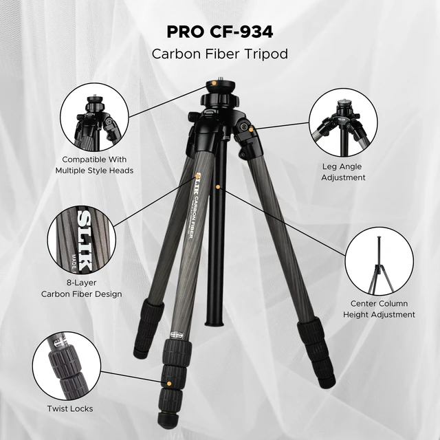 Alt view image 4 of 5 - PRO CF-934 4-Section Carbon Fiber Tripod