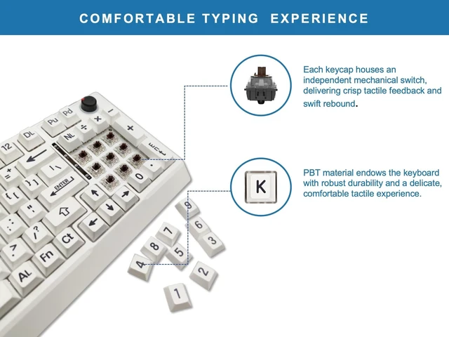 Alt view image 4 of 5 - BLEWAY Large Print Computer Mechanical Keyboard ^^ High Contrast Black and White Keys ^^ Visually Impaired ^^ Makes Typing Easy