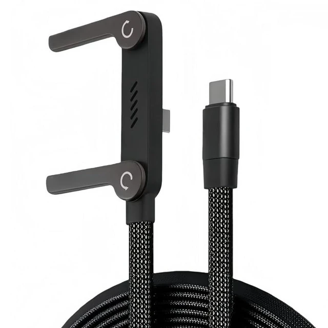 Alt view image 4 of 5 - 2 Pack, Newer Version of Phone Charger with Stand, Type-C to Type-C, Fast Charging Cable with Stand, Compatible with iPhone, 240W Fast Charging, (Black)