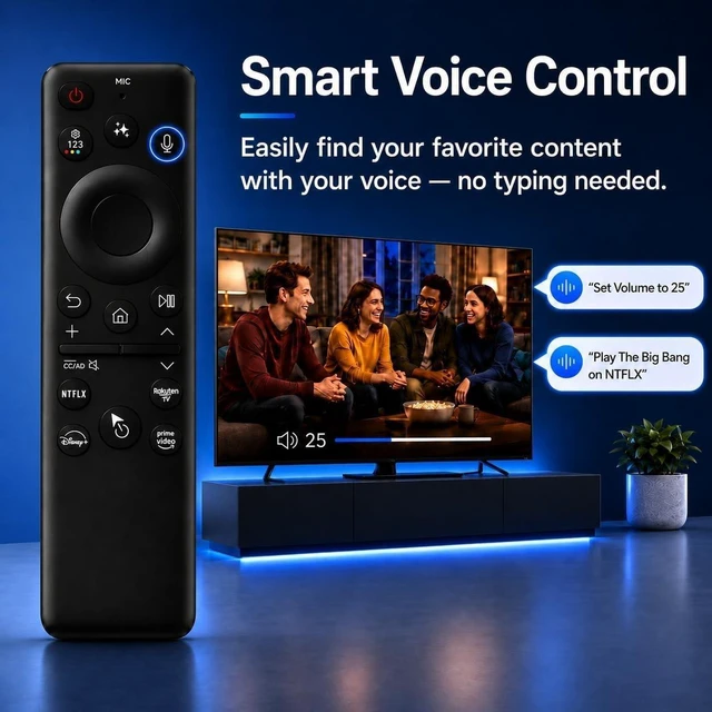 Alt view image 4 of 5 - Voice Remote for Samsung Smart TV,2019-2026,Rechargeable USB-C Charging