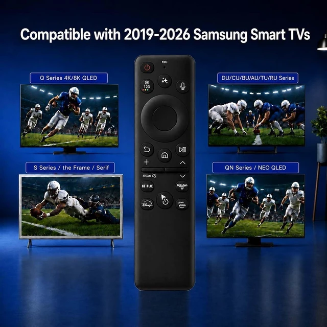 Alt view image 3 of 5 - Voice Remote for Samsung Smart TV,2019-2026,Rechargeable USB-C Charging