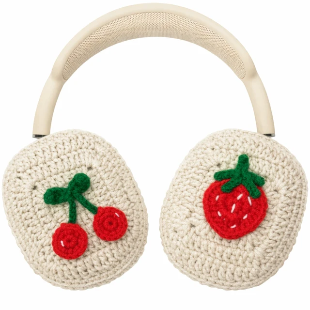 Main image of Handmade Airpods Max Cover - Apple Headphone Cover Cute Design Crochet, Airpod Max Ear Covers, Airpod Max Accessories, Apple Max Pro Headphone Covers, Air Pod Max Stylish Design (Red Cherry)