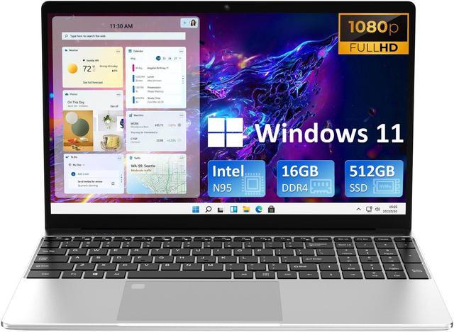 Main image of Laptop 15.6" IPS 1080P Notebook PC,16GB DDR4 512GB SSD, Quad-Core Intel 12th Gen N95 Processor, HD Camera,Windows 11 Pro Laptop, Fingerprint Unlock, Backlit Keyboard USB3.0 Port