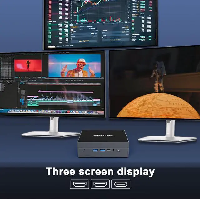 Alt view image 7 of 7 - MiniHyper Mini PC Intel 11th Gen N5105(Up to 2.9GHz) Intel UHD Graphics Mini Computer,16GB RAM DDR4 512GB NVMe SSD Micro Desktop pc,2xHDMI and USB-C Triple 4K Outputs