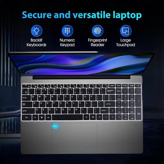 Alt view image 5 of 7 - GXMO 15.6" Laptop, 16GB RAM, 512GB SSD, FHD 1920x1200, BT5.0,Quad-Core Intel 12th Gen N95 Processor, Traditional Laptops, Backlit Keyboard,HD Camera, Fingerprint Unlock