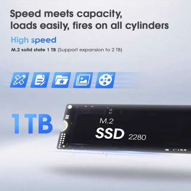 Alt view image 4 of 7 - MINIHPYER N9 Mini PC Windows 11 Pro, Intel 12th N95 (up to 3.4GHz) Mini PC, 16GB RAM 1TB M.2 SSD, USB3.2,Mini PC N95 Support 4K UHD Dual HDMI BT5.1, Dual Band WIFI| VESA Mount | Home Office Business