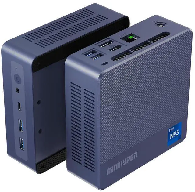 Main image of MINIHYPER N95 Mini PC,Intel 12th (Beat N100, Up to 3.4Ghz) Mini Computer,16GB DDR4 RAM 512 SSD,USB3.2, Desktop Computer Support 4K UHD Dual HDMI BT5.1,Dual Band WiFi| VESA Mount | Home Office Business