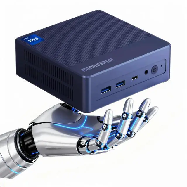 Main image of MiniHyper N9 Mini PC Windows 11 Pro, Intel 12th N95 (up to 3.4GHz) Mini PC, 16GB RAM 512GB M.2 SSD, USB3.2,Mini PC N95 Support 4K UHD Dual HDMI BT5.1, Dual Band WIFI| VESA Mount | Home Office Business