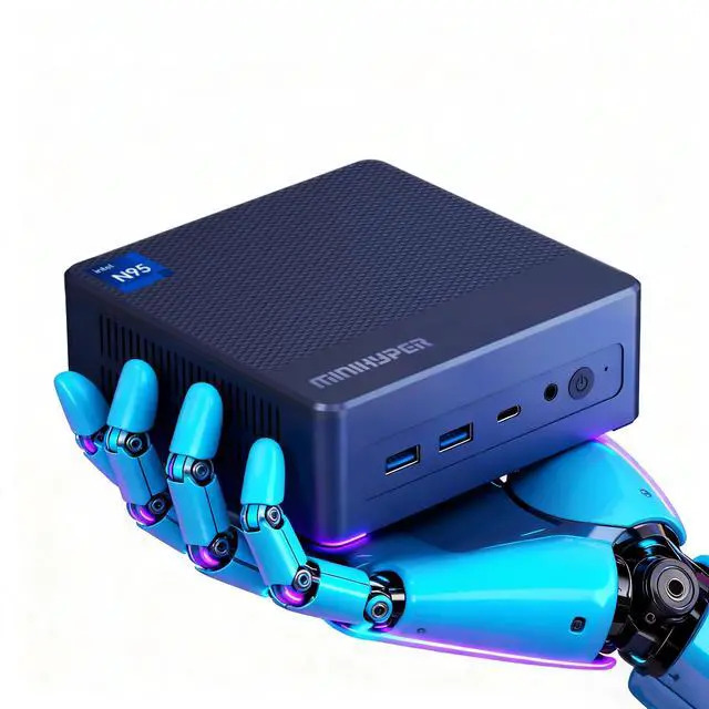Main image of MINIHYPER Mini PC, Micro PC 16GB RAM 512GB SSD | Intel 12th N95 (up to 3.4GHz) Mini Computer W11 Pro, USB3.0, Small Desktop PC N95 Support 4K UHD Dual HDMI, BT5.1, Dual Band WiFi