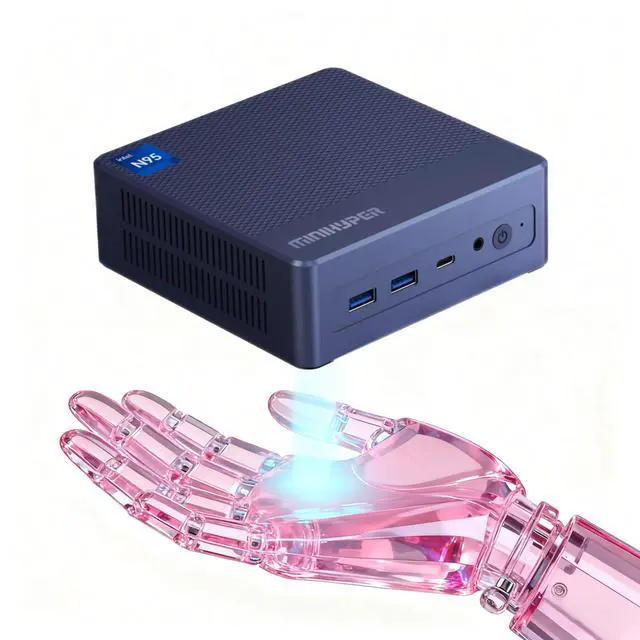 Main image of MINIHYPER Mini PC, Micro PC 16GB RAM 512GB SSD | Intel 12th N95 (up to 3.4GHz) Mini Computer W11 Pro, USB3.0, Small Desktop PC N95 Support 4K UHD Dual HDMI, BT5.1, Dual Band WiFi