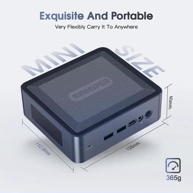 Alt view image 5 of 7 - MiniHyper Mini PC AMD Ryzen 5 5600H(6C/12T, up to 4.2 GHz), H56 Mini Computer 16GB DDR4-3200M RAM 512GB PCIe SSD, Small Micro Desktop PC Support Three-Screen Display, Dual HDMI, Type-C, USB3.0