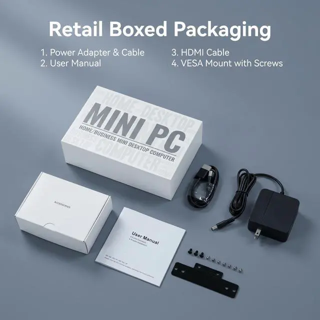 Alt view image 7 of 7 - Ryzen 7 5825U Mini PC, 8GB RAM 512GB SSD, Triple Display 4K, WiFi 6E, Compact Desktop Computer for Office/Home/Busine
