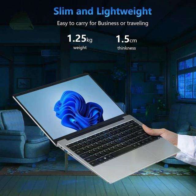 Alt view image 5 of 7 - Laptop Computer 14.1Inch Laptop 8GB RAM 512GB SSD, IPS1080PLaptop, Intel Quad-Core(Up to 2.7GHz) J4125 Processor Laptop, HD Camera, Dual Frequency WiFi(2.4G/5G)