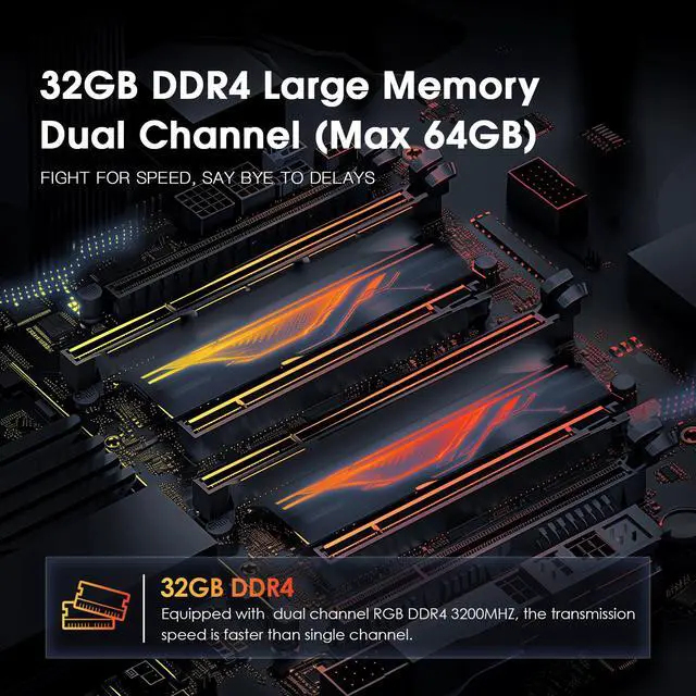 Alt view image 4 of 7 - MiniHyper Mini PC AMD Ryzen 7 5825U 8-Core up to 4.5GHz, 8GB DDR4 RAM, 512GB SSD,2-year warranty, Triple 4K Display, Desktop Mini Computer for Home Office Business