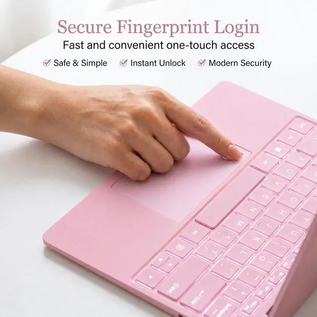 Alt view image 4 of 7 - GXMO 15.6" Student Laptop, Intel N5100, 8GB RAM, 512GB SSD, FHD IPS Display, Backlit Keyboard, Fingerprint Reader, Pink