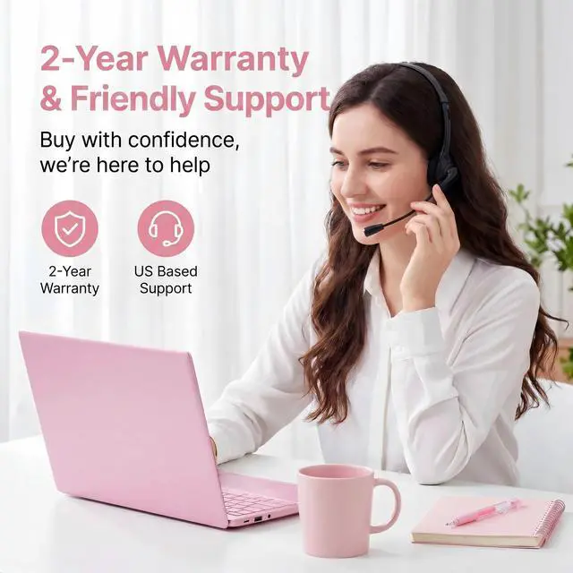 Alt view image 5 of 7 - GXMO 15.6" Student Laptop, Intel N5100, 8GB RAM, 512GB SSD, FHD IPS Display, Backlit Keyboard, Fingerprint Reader, Pink