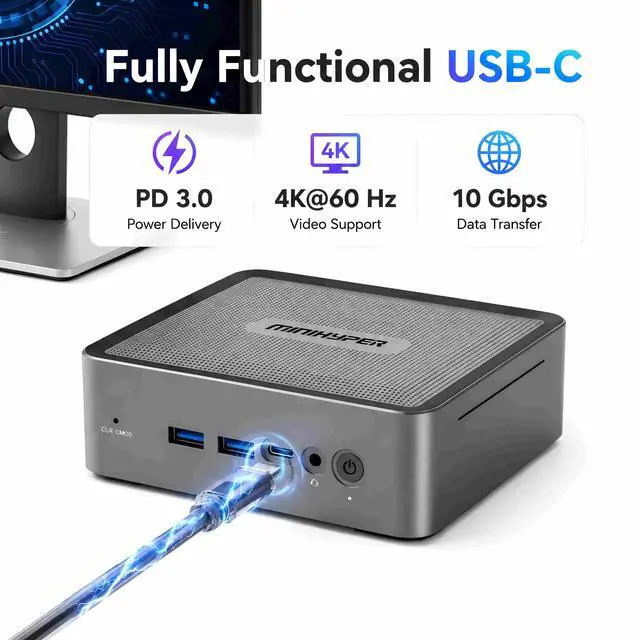 Ryzen 7 5825U Mini PC, 8GB RAM 512GB SSD, Triple Display 4K, WiFi