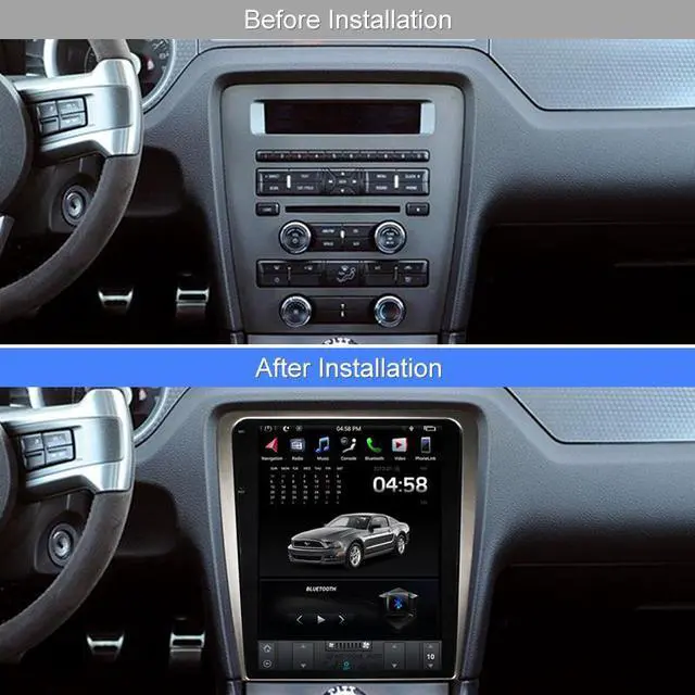 Alt view image 2 of 7 - KSPIV 12.1 Inch for Ford Mustang 2010-2014 Car Stereo , Silver Touch Screen 1 Din Multimedia Player Wireless CarPlay android Auto,Bluetooth,GPS Navigation,FM&AM, Backup Camera