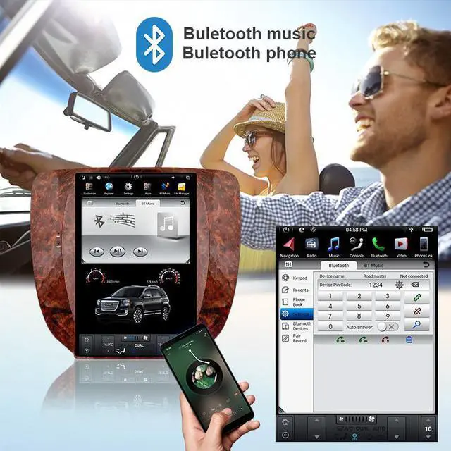 Alt view image 5 of 7 - KSPIV 12.1'' IPS Screen Android 9.0 Car Stereo for GMC Yukon/Chevrolet Tahoe Silverado 2007-2012 Compatible with Auto A/C Car Radio Player 4+64GB in Dash 1 Din Carplay Android Auto Voice Control DSP