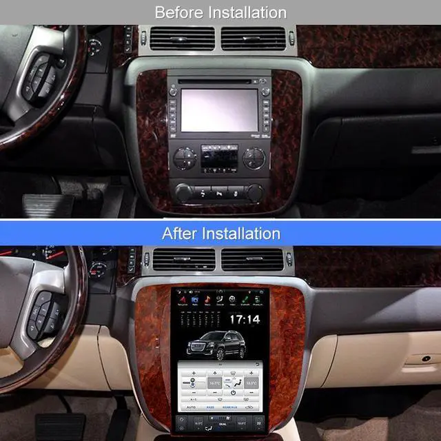 Alt view image 3 of 7 - KSPIV 12.1'' IPS Screen Android 9.0 Car Stereo for GMC Yukon/Chevrolet Tahoe Silverado 2007-2012 Compatible with Auto A/C Car Radio Player 4+64GB in Dash 1 Din Carplay Android Auto Voice Control DSP