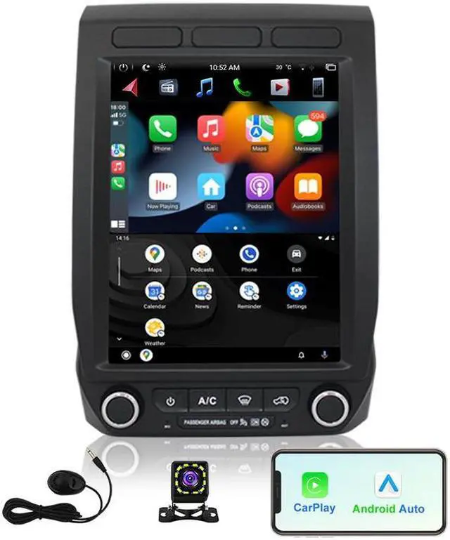 Main image of KSPIV 12.1 Inch Car Radio for Ford F150 /Raptor 2015-2021, Tesla Style Touch Screen Head Unit with Wireless CarPlay/Android Auto, 4+64G GPS Navigation, BT, WIFI, Bluetooth Voice Control