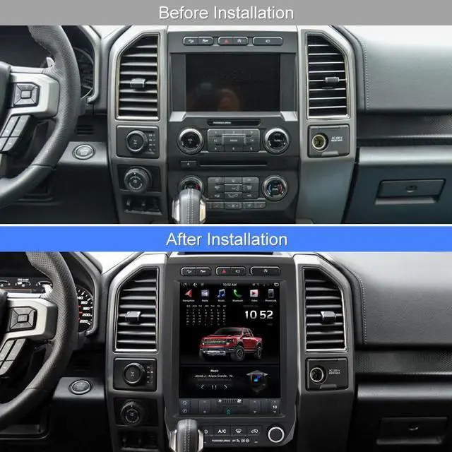 Alt view image 2 of 7 - KSPIV 12.1 Inch Car Radio for Ford F150 /Raptor 2015-2021, Tesla Style Touch Screen Head Unit with Wireless CarPlay/Android Auto, 4+64G GPS Navigation, BT, WIFI, Bluetooth Voice Control