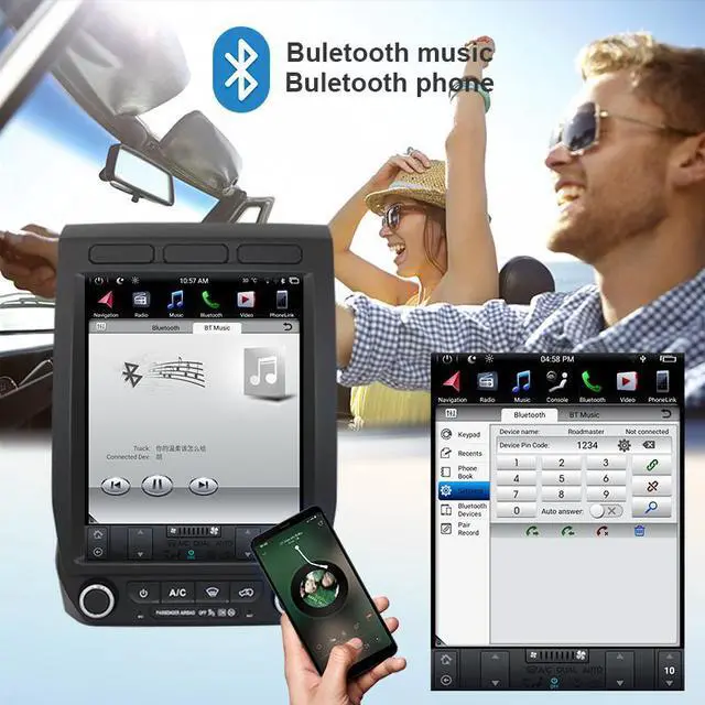 Alt view image 4 of 7 - KSPIV 12.1 Inch Car Radio for Ford F150 /Raptor 2015-2021, Tesla Style Touch Screen Head Unit with Wireless CarPlay/Android Auto, 4+64G GPS Navigation, BT, WIFI, Bluetooth Voice Control