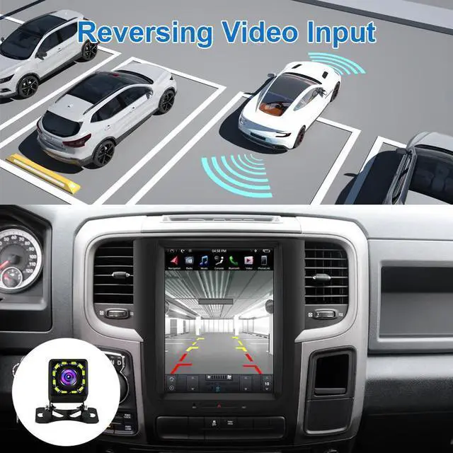 Alt view image 5 of 7 - KSPIV 10.4 Inch Android Car Radio for Dodge Ram 1500 2500 3500 2013-2017 GPS Navigation Tesla Style Touch Screen Multimedia Player Wireless CarPlay & Andriod Auto 4G+64G BT+SWC+USB+WiFi