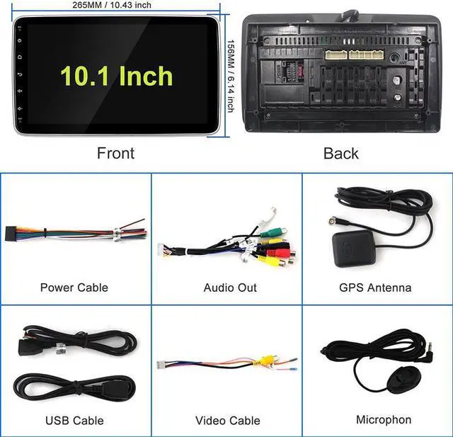 Alt view image 7 of 7 - KSPIV 10.1 Inch Android 13 Single Din Universal Car Stereo with 180-Degree Rotation Screen Autoradio Featuring Apple Carplay, Android Auto, GPS Navigation, Bluetooth 5.0, and Backup Camera