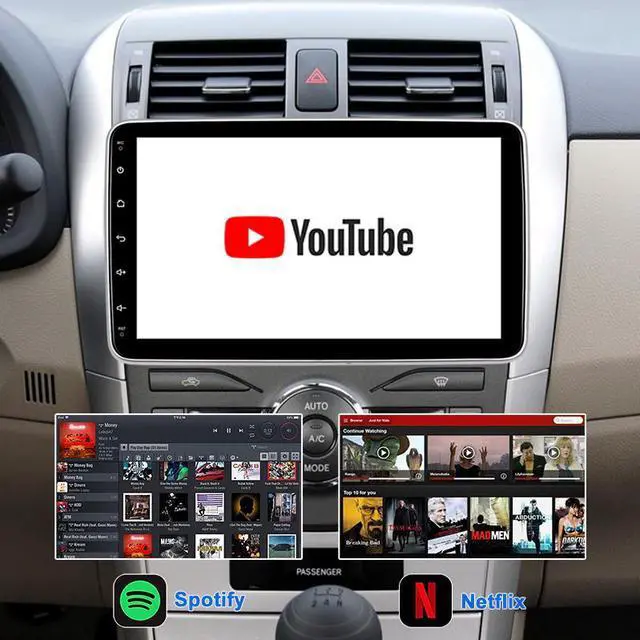 Alt view image 6 of 7 - KSPIV 10.1 Inch Android 13 Single Din Universal Car Stereo with 180-Degree Rotation Screen Autoradio Featuring Apple Carplay, Android Auto, GPS Navigation, Bluetooth 5.0, and Backup Camera