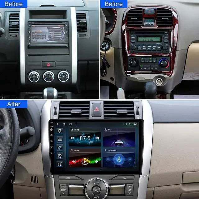 Alt view image 2 of 7 - KSPIV 10.1 Inch Android Car Radio Stereo Carplay & Android Auto Double Din Touch Screen Car Multimedia Player Built-in BT 5.0 4G+64G FM/AM/RDS GPS Navigation DSP USB/AUX Port SWC Backup Camera