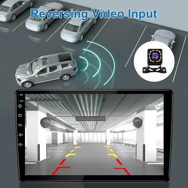 Alt view image 6 of 7 - KSPIV 10.1 Inch Android Car Radio Stereo Carplay & Android Auto Double Din Touch Screen Car Multimedia Player Built-in BT 5.0 4G+64G FM/AM/RDS GPS Navigation DSP USB/AUX Port SWC Backup Camera